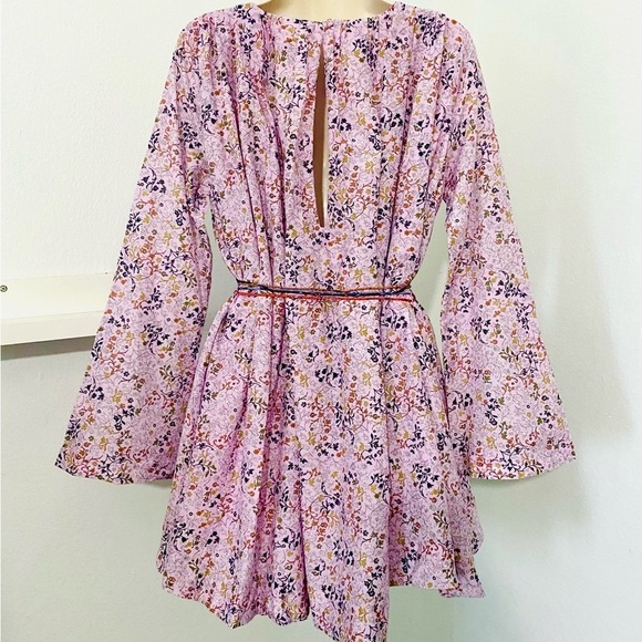 Elliette Tate Silk Cotton Mini Dress New Ditsy Floral Feminine Romantic Party - Picture 15 of 17